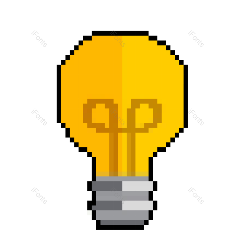 装饰图片,灯泡元素,像素PNG,免抠素材